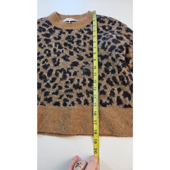 Frame cheetah print alpaca wool blend cropped sweater M (PETITE?) Casual winter - Picture 10 of 10